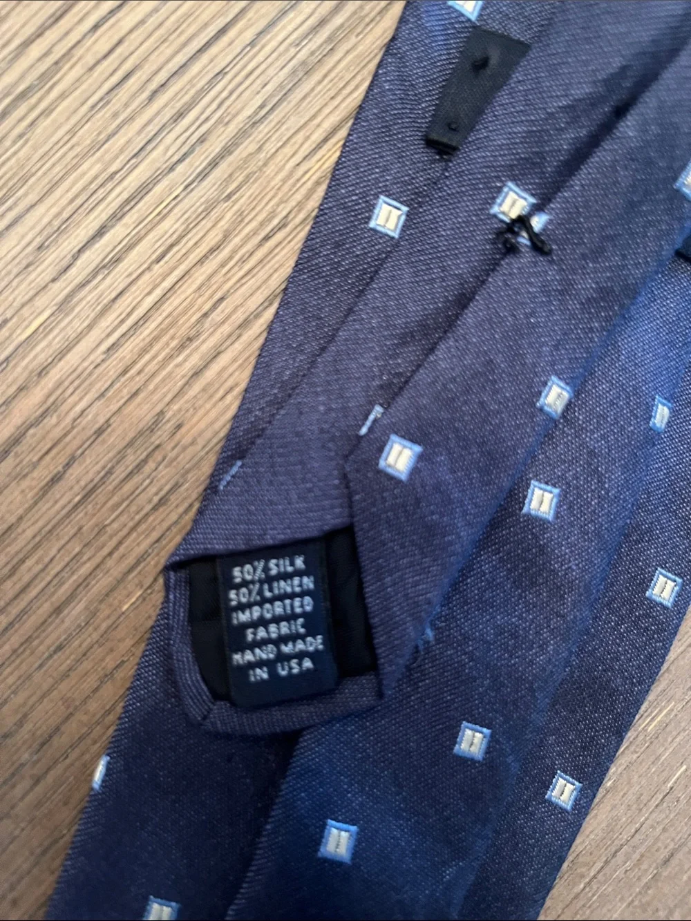 Brooks Brothers Makers Navy Tie with White Square.